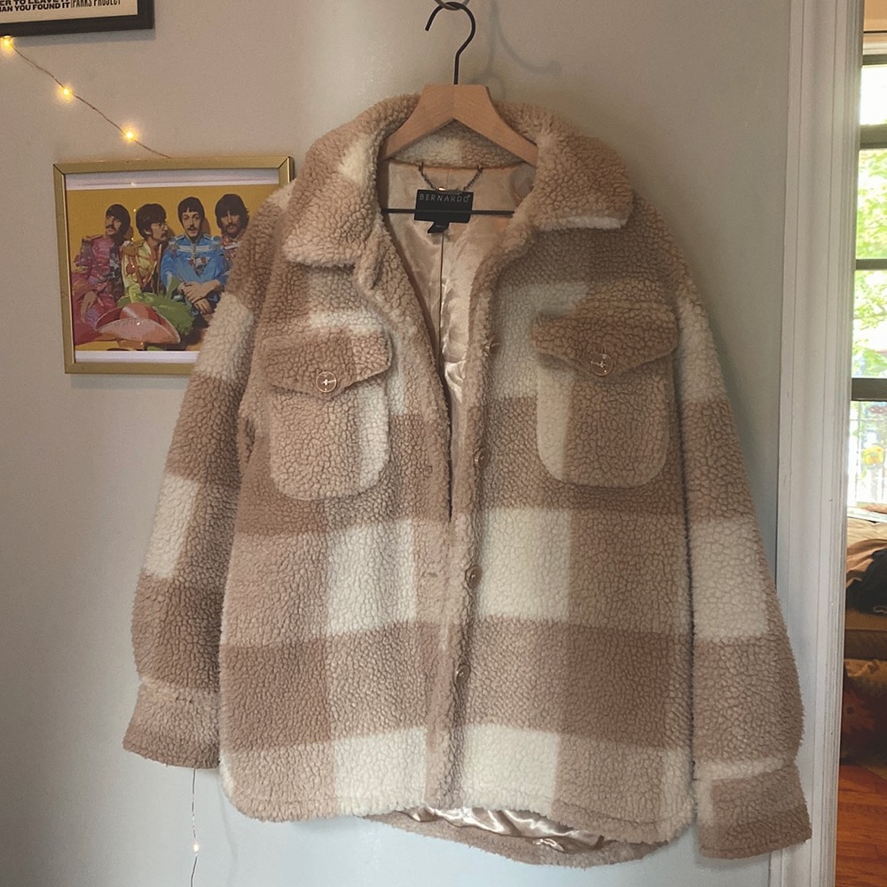 Bernardo Checkered Sherpa Jacket